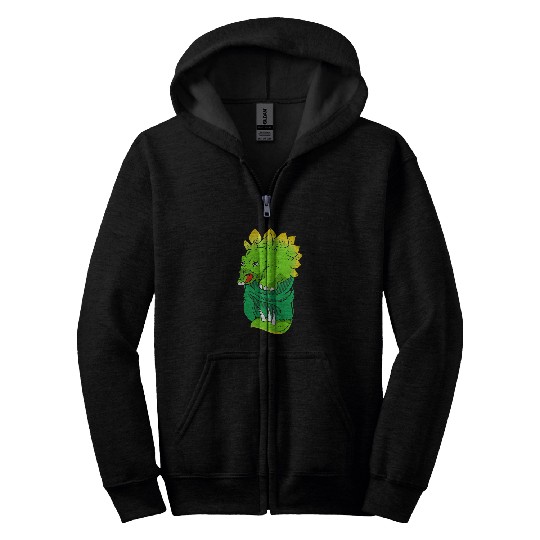 Dinosaur Pet Cute Stegosaurus Dinosaur Pocket Tee Zip Hoodies