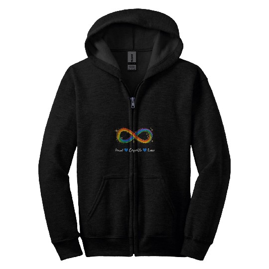 Autism Puzzle Neurodivergent Rainbow Infinity Autism Awareness Month Zip Hoodies
