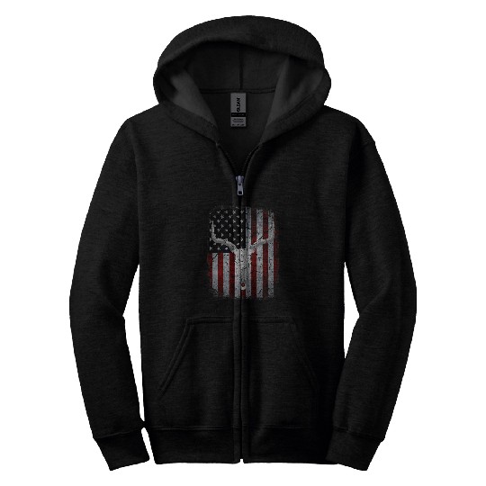 Cow Pet Bull Skull American Flag Cow Skull Western Graphic Wild West 01 Zip Hoodies
