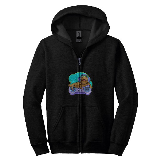 Bearded Dragon Pet Gamer Computer Game Player Lizard Zip Hoodies