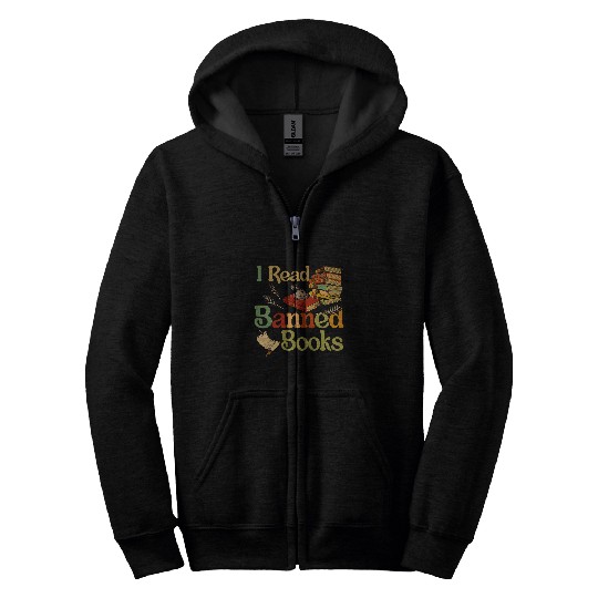 Book Fun I Read Banned Books Week Librarian Freadom Reader Nerd Book Zip Hoodies
