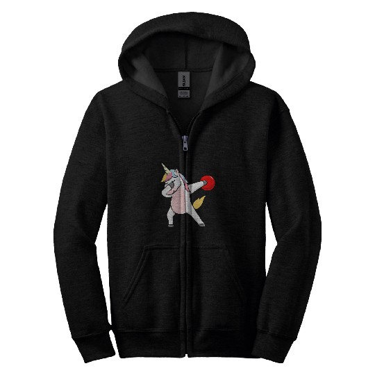 Sport Bowling Dabbings Bowling Unicorns Zip Hoodies