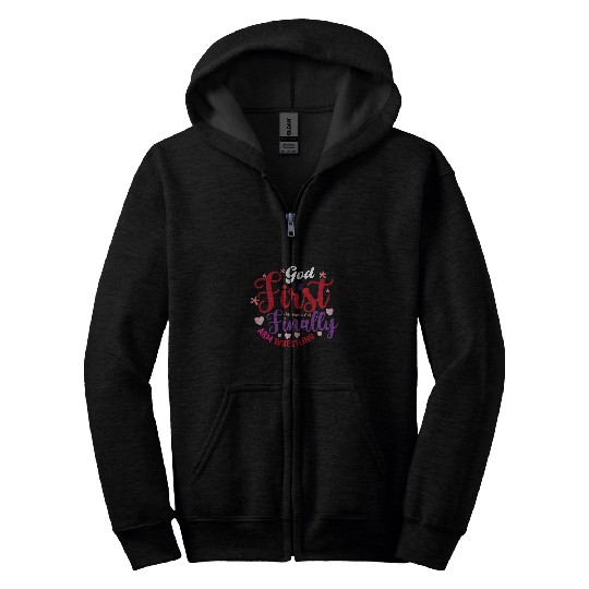 Sport Wrestling God First Then Family And Finally Arm Wrestling Zip Hoodies