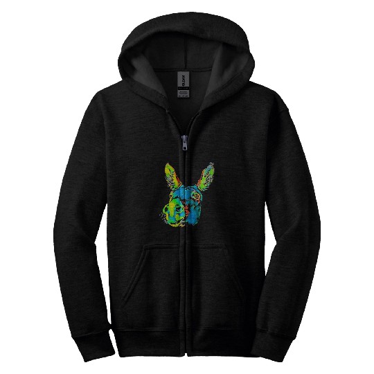 Donkey Pet Face Pop Art Zip Hoodies