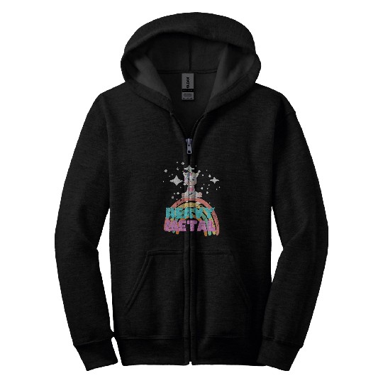 Unicorn Pet Funny Ironic Cool Unicorn Heavy Metal Music Festival Zip Hoodies