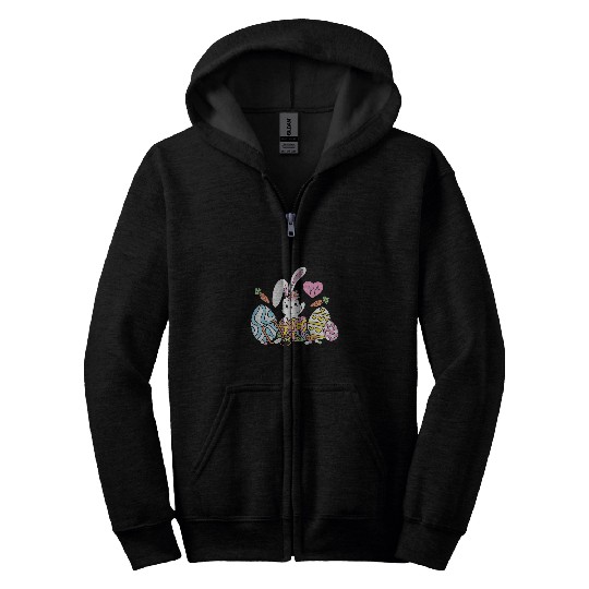 Easter Bunny Stethoscope nurses Doctor Rabbit Scrub Zip Hoodies
