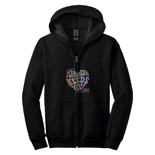 suicides Prevention 988 Ribbon Matters Tomorrow Needs You Zip Hoodies