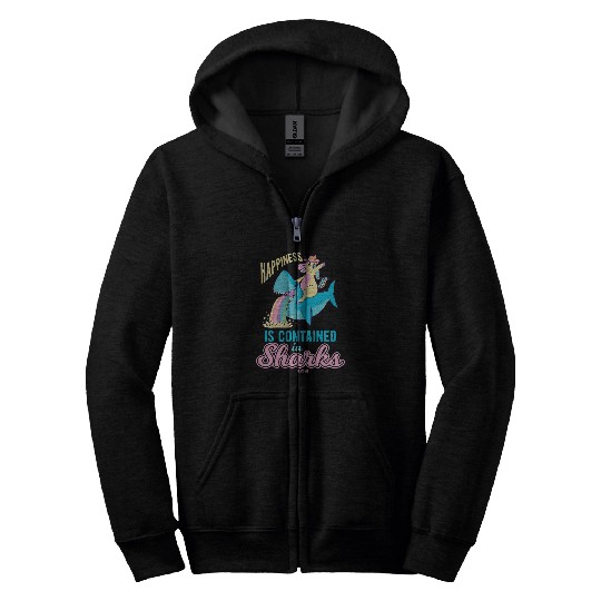 Unicorn Pet Shark Unicorn Rainbow Ride Cowboy Zip Hoodies
