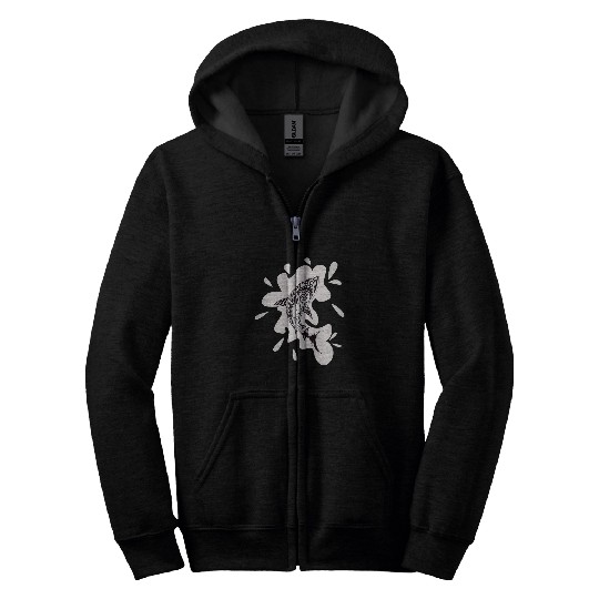 Shark Pet Patterned exotic shark artwork black and white Mehndi Zip Hoodies