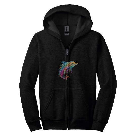 Dolphin Pet Gift MultiCaloured Summer Vibes Zip Hoodies