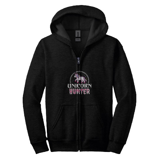 Unicorn Pet Funny Fantasy Unicorn Hunter Zip Hoodies