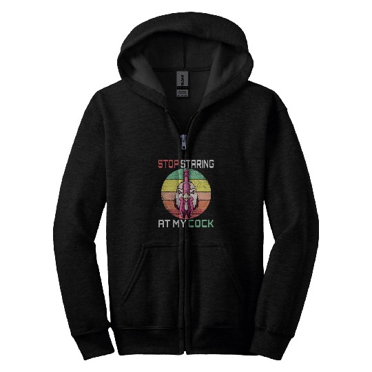 Chicken Pet Stop Staring At My Cock Sarcastic Humour Zip Hoodies