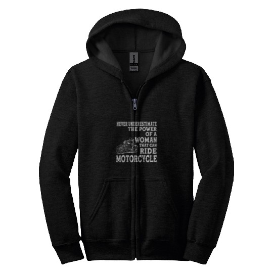 Womens motorcycle motorcyclist moorcycles saying Zip Hoodies