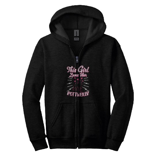 Rottweiler Pet Girl Rotti Zip Hoodies