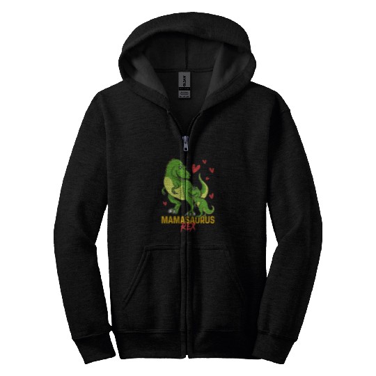 Dinosaur Pet Mamasaurus TRex Dinosaur Mama Saurus Family Matching Women Zip Hoodies