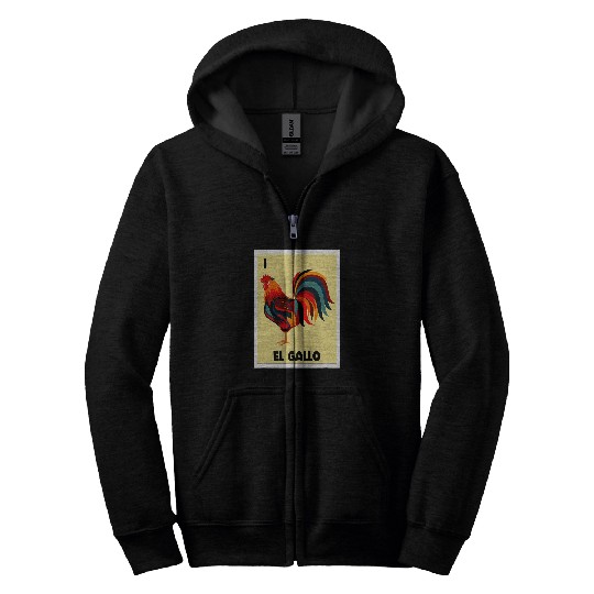 Chicken Pet El Gallo Mexican Bingo Card Spanish Hispanic The Rooster Zip Hoodies