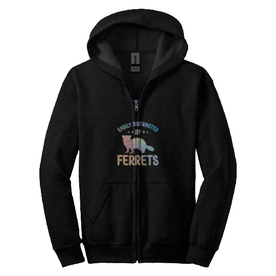 Ferret Pet Outfit for Ferret Lover Apparel for Women Girls 2 Zip Hoodies