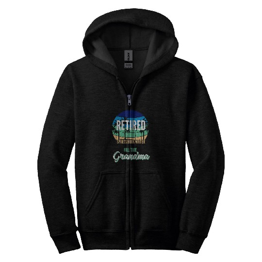 Book Fun Retired Sports Book Writer Full Time Grandpa Granddad Zip Hoodies