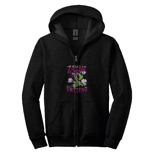 Unicorn Pet Tokidoki Halloween Zombie Unicorno Milo Portrait Zip Hoodies