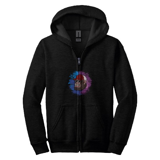 Truck Fun Cool ape with sunglasses and trucker cap chimpanzee Zip Hoodies
