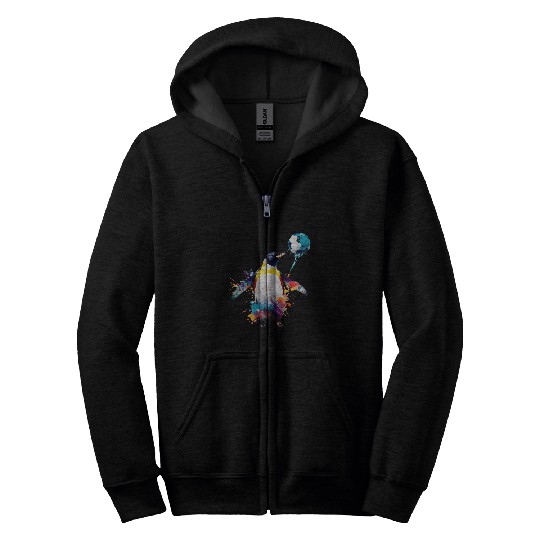 Penguin Pet colourful animal print art animal lovers Zip Hoodies