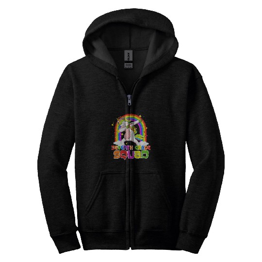 Unicorn Pet Seventh Grade Squad  Unicorn Rainbow Back To School Zip Hoodies