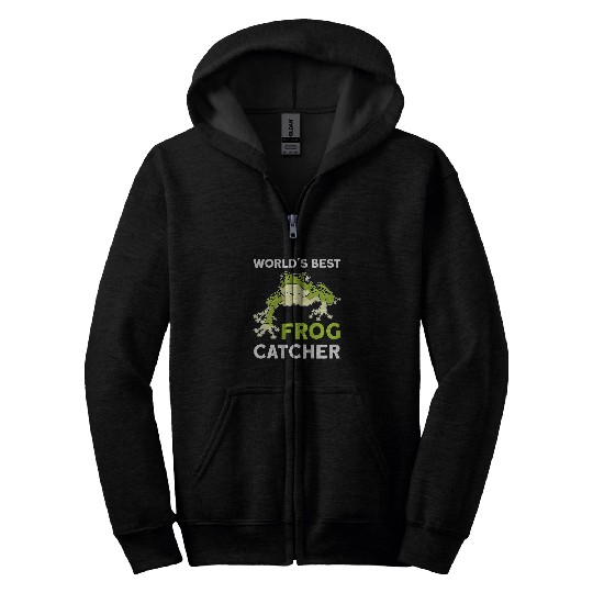 Frog Pet Worlds bests frog catcher kids boy and girls 8 Zip Hoodies