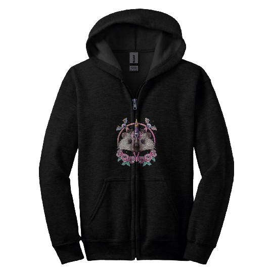 Hedgehog Pet Pastel Goth Hedgehogs Pagan Creepy Menhera Hedgehog Zip Hoodies