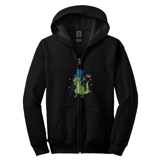 Dinosaur Pet  Dinosaur 4th Of July Independent Patriotic Party Zip Hoodies