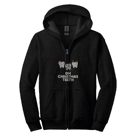 dentists Christmas Dental Hygienist Gift xmass Teeth Zip Hoodies
