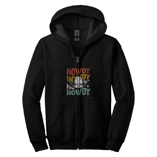 Horse Pet Howdy Horse Riding Cowboy Western Zip Hoodies
