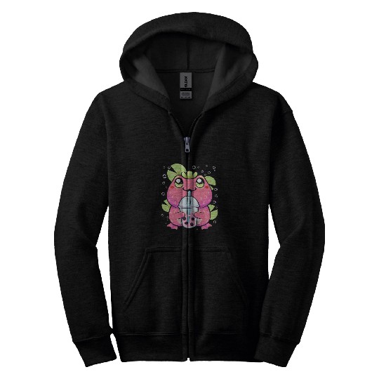 Frog Pet Anime Kawaii Strawberry Frog With Boba Tea for Teens Girls Zip Hoodies