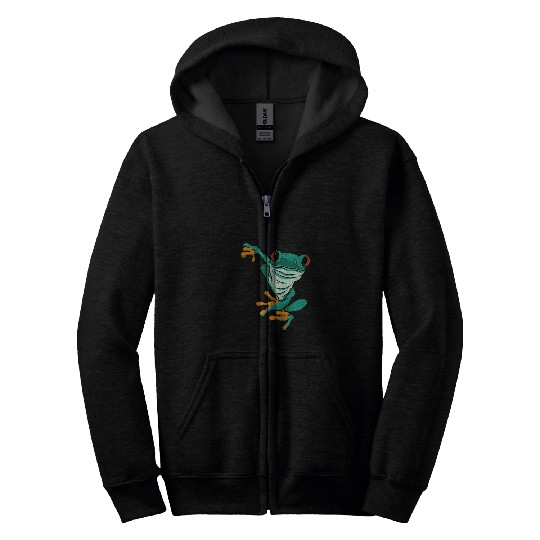 Frog Pet animal motif animal print Zip Hoodies