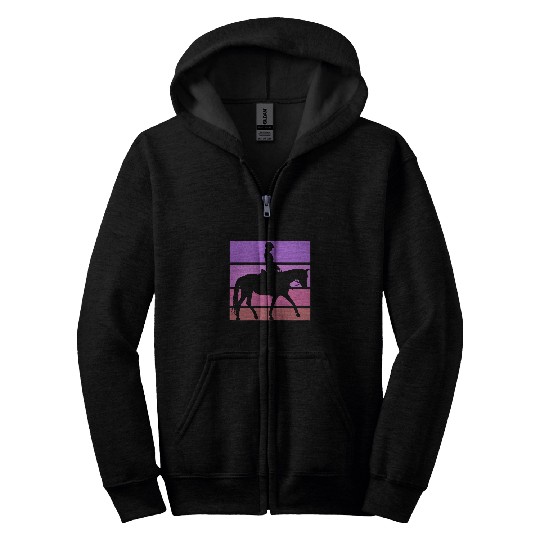 Horse Pet Equestrian Horse Girl Horseback Riding Pony Horseshoe Racing Zip Hoodies