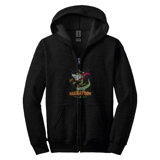 Alligator Pet Norse Mythology Funny Thor Alligator Viking Zip Hoodies