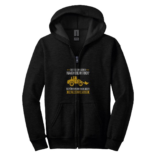 Bulldozer Fun Wheel Loader Construction Site Construction Worker Road Construction Zip Hoodies