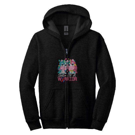 Unicorn Pet Sister Of A Warrior CHD Awareness Supporter Unicorn Lovers 8 Zip Hoodies