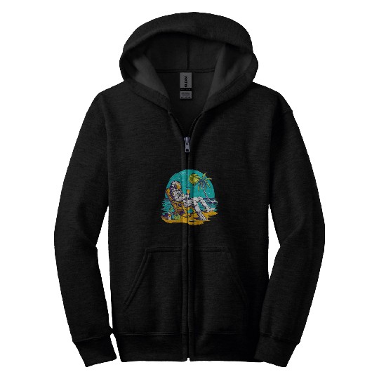 Discover Astronaut Job Relaxing On a Tropical Beach Planet 01 Zip Hoodies