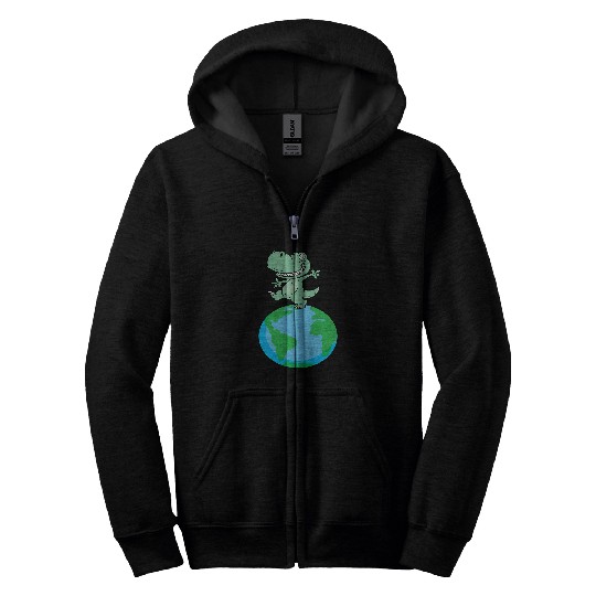 Dinosaur Pet Dinosau Earth Day Animal Save The Planet Enironmentalist Zip Hoodies
