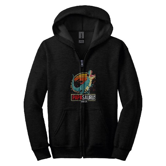 Dinosaur Pet Mens Papasaurus Tyrannosaurus rexs Dinosaur for Grandfather Zip Hoodies