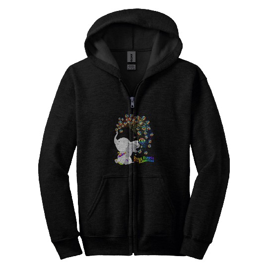 Elephant Mammal Treat People With KIndness Zip Hoodies