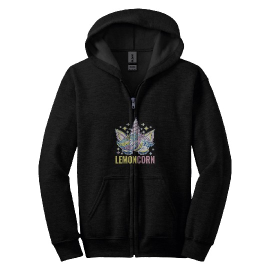 Unicorn Pet LemonCorn Unicorn teen girls sell lemonade lemon juice boss Zip Hoodies
