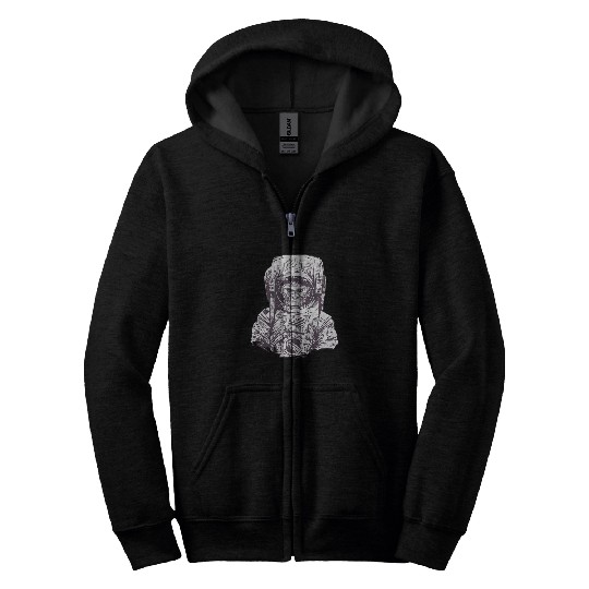 Astronaut Job Monkey Astronaut Chimpanzee Cosmonaut Astronomy Astrophysics Zip Hoodies