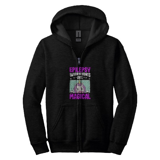 Unicorn Pet Epilepsy Warriors are magical Unicorn Seizures Warrior Mom 3 Zip Hoodies