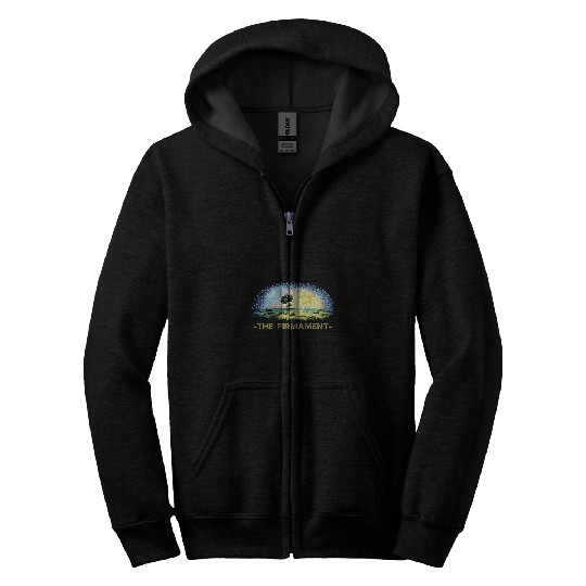 Flat earth model with dome 2Firmament flat earth Zip Hoodies
