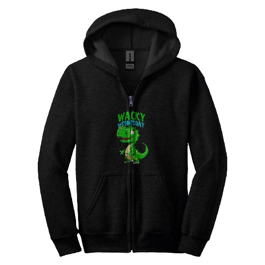 Dinosaur Pet Wacky Wednesday Dinosaur Fun Cute Zip Hoodies