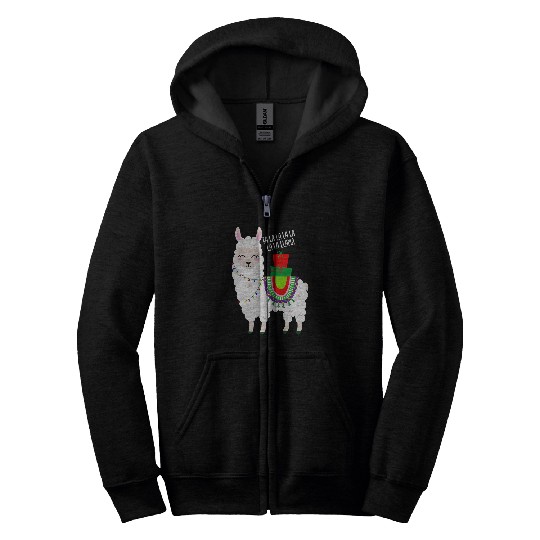 Llama Pet Fa La La Llama Funny Llama Christmas Women Men Kids Zip Hoodies