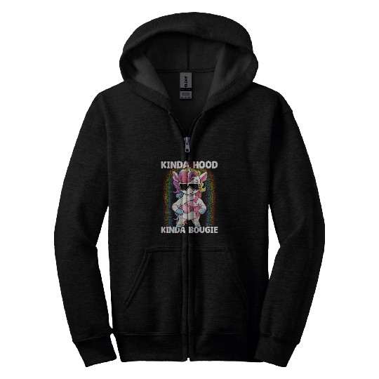 Unicorn Pet Kinda Hood Kinda Bougie Unicorn Bougie Women Zip Hoodies
