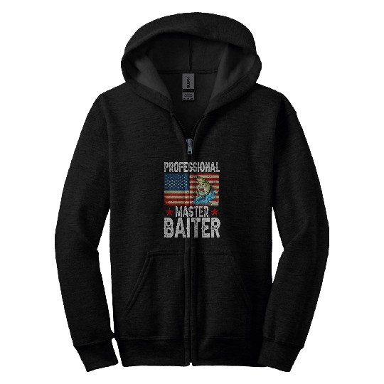 Fishing Fun Professional Master Baiter Fisherman American Zip Hoodies