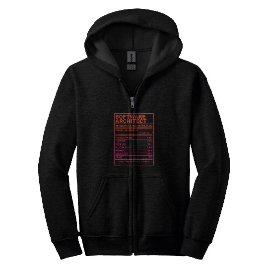 Architect Job Software Architect Nutrition Facts Tech Humor 8 Zip Hoodies